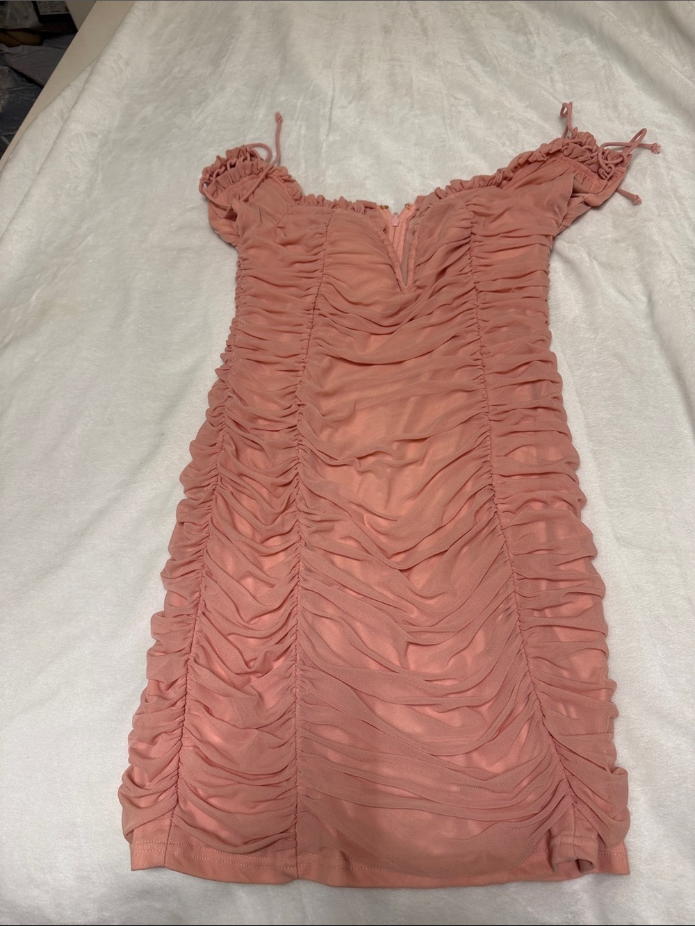 Fashion Nova Dusty Rose Ruched Mini Dress